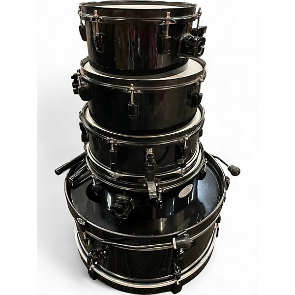Used Pearl 5 Piece Rythm Traveler BLACK Drum Kit