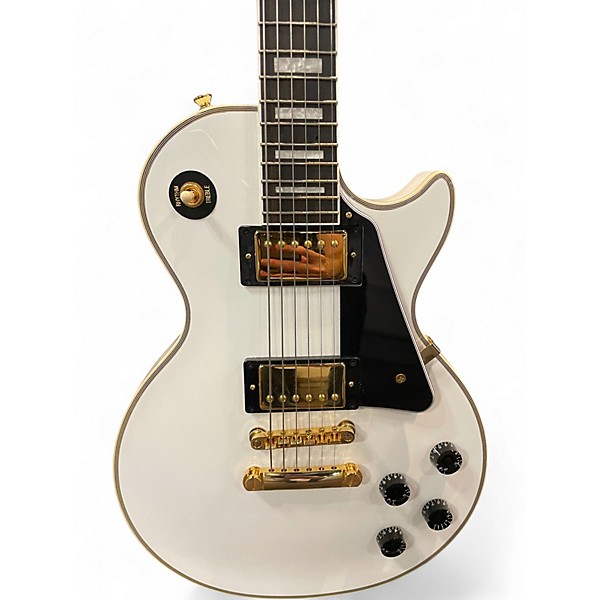 Used 2022 Epiphone Les Paul Custom Alpine White Solid Body Electric Guitar