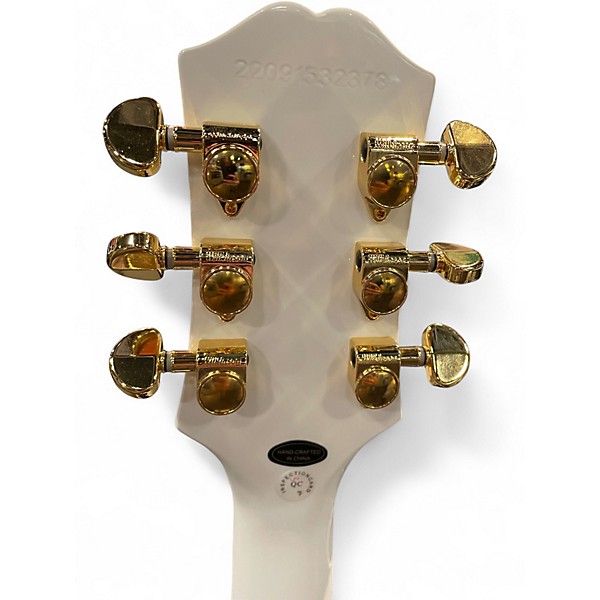 Used 2022 Epiphone Les Paul Custom Alpine White Solid Body Electric Guitar