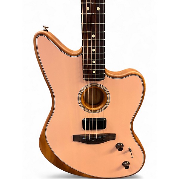 Used Fender ACOUSTASONIC PLAYER JAZZMASTER Shell Pink Acoustic Electric Guitar