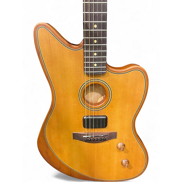 Used Fender American Acoustasonic Jazzmaster Natural Acoustic Electric Guitar