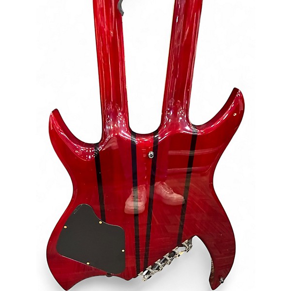 Used B.C. Rich Bich Double Neck Trans Red Solid Body Electric Guitar