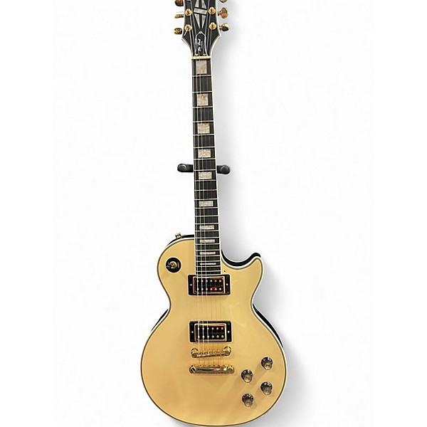 Used Epiphone Les Paul Custom Blackback Pro Antique White Solid Body Electric Guitar