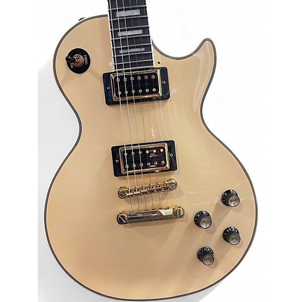 Used Epiphone Les Paul Custom Blackback Pro Antique White Solid Body Electric Guitar