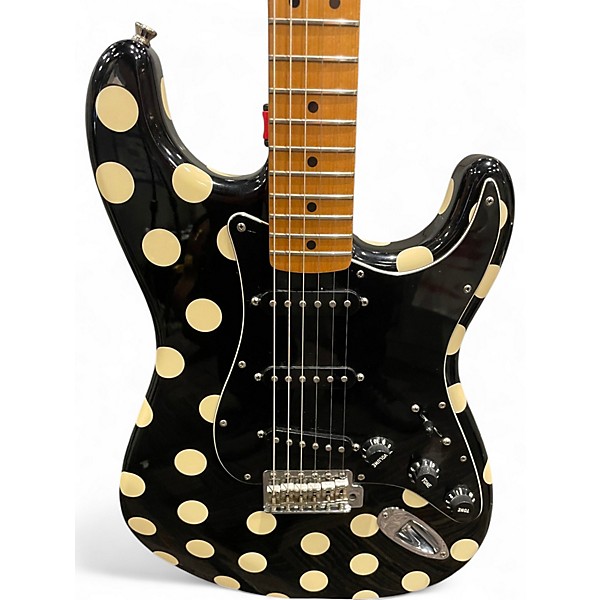 Used 2006 Fender BUDDY GUY STANDARD STRATOCASTER Black With White Polka Dots Solid Body Electric Guitar