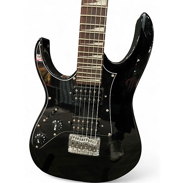 Used Ibanez GDTM21 Mikro Left Handed Black and Silver Electric Guitar