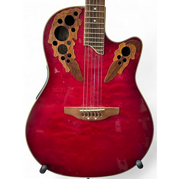 Used Ovation CS257 Celebrity Red Acoustic Electric Guitar