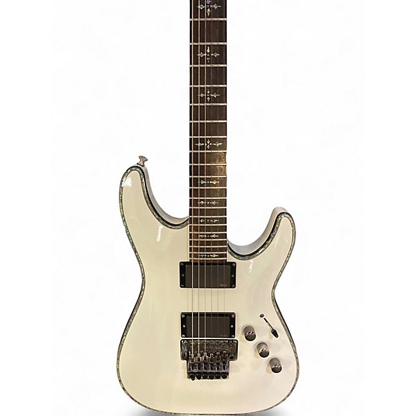 Used Schecter Guitar Research Hellraiser C1 Floyd Rose White Solid Body Electric Guitar