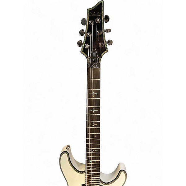 Used Schecter Guitar Research Hellraiser C1 Floyd Rose White Solid Body Electric Guitar