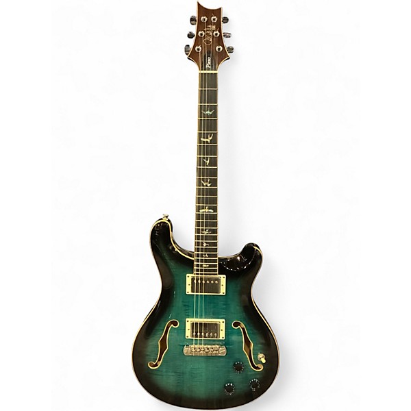 Used PRS SE Hollowbody II Piezo Peacock Blue Hollow Body Electric Guitar