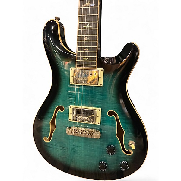 Used PRS SE Hollowbody II Piezo Peacock Blue Hollow Body Electric Guitar