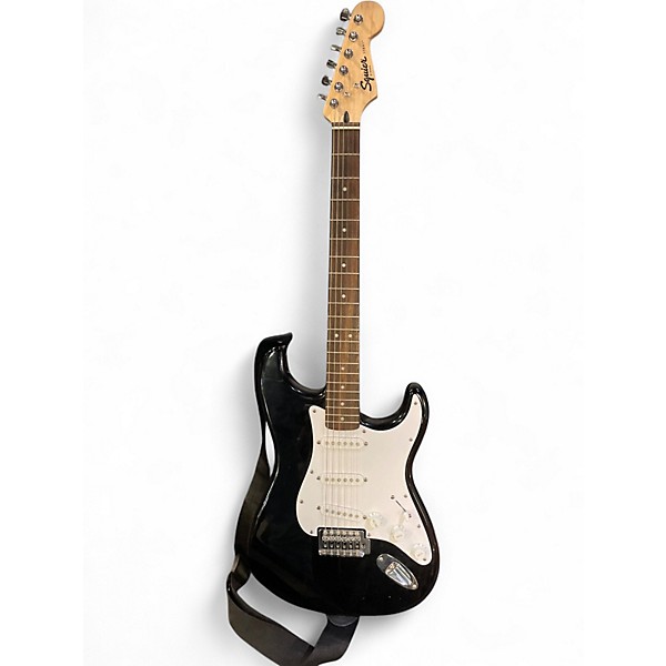 Used Squier Standard Stratocaster Black Solid Body Electric Guitar