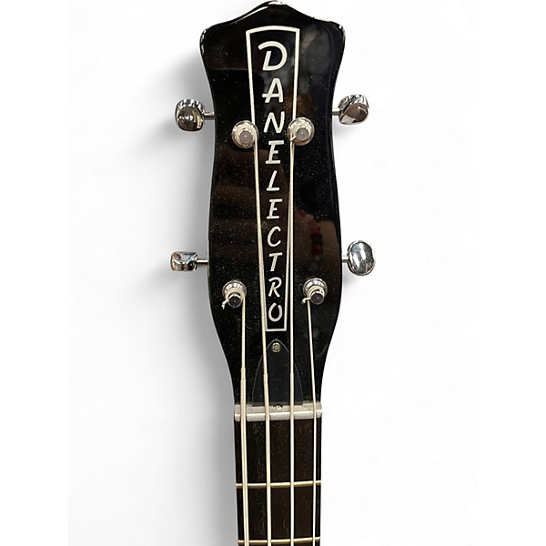 Used Danelectro '59 Short Scale Black Metalflake Electric Bass Guitar