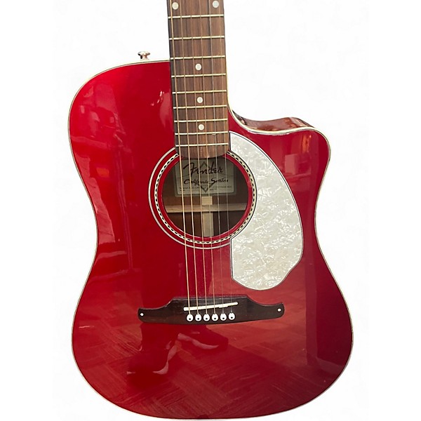 Used Fender Sonoran SCE Candy Apple Red Acoustic Electric Guitar