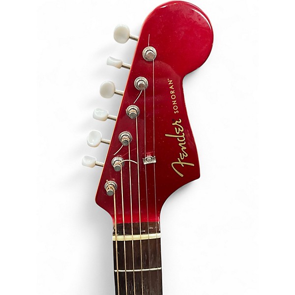 Used Fender Sonoran SCE Candy Apple Red Acoustic Electric Guitar