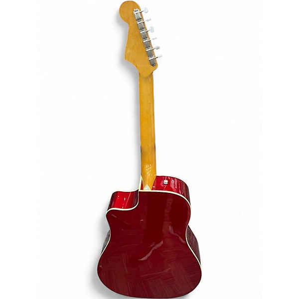 Used Fender Sonoran SCE Candy Apple Red Acoustic Electric Guitar