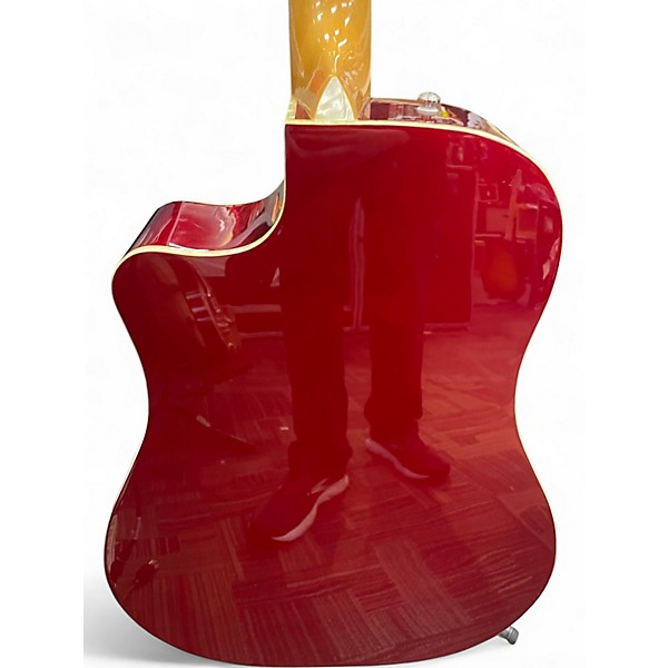 Used Fender Sonoran SCE Candy Apple Red Acoustic Electric Guitar