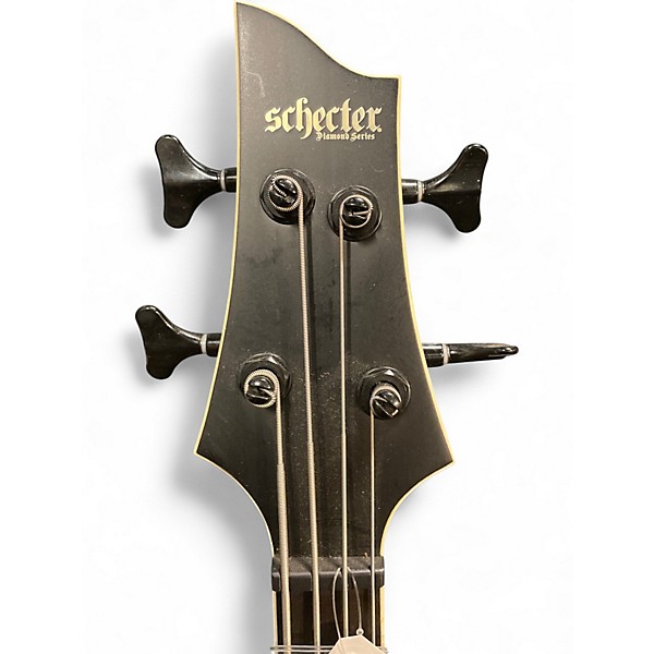 Used Schecter Guitar Research SLS Elite-4 Evil Twin Satin Black Electric Bass Guitar