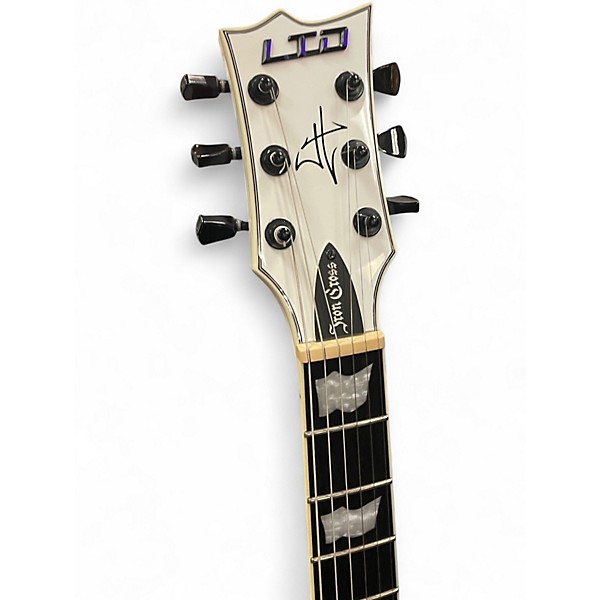 Used ESP James Hetfield Iron Cross Alpine White Solid Body Electric Guitar