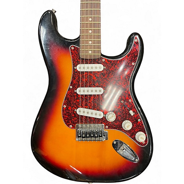 Used Squier Standard Stratocaster 3 Color Sunburst Solid Body Electric Guitar