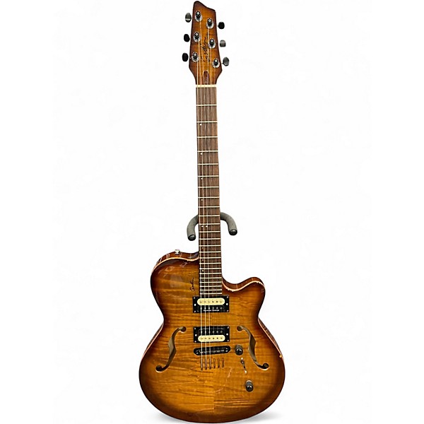 Used Godin Flat Five Lightburst Solid Body Electric Guitar