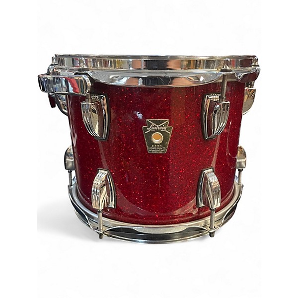 Used Ludwig 5 Piece Classic Maple RED SPARKLE Drum Kit