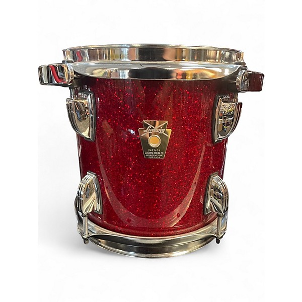 Used Ludwig 5 Piece Classic Maple RED SPARKLE Drum Kit
