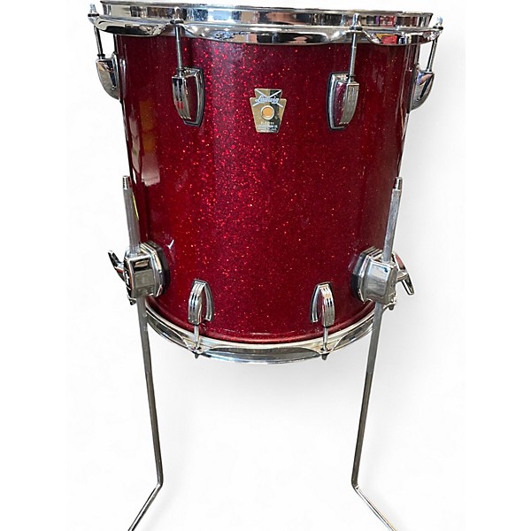 Used Ludwig 5 Piece Classic Maple RED SPARKLE Drum Kit