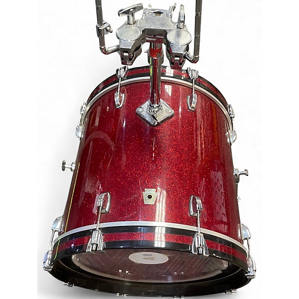 Used Ludwig 5 Piece Classic Maple RED SPARKLE Drum Kit