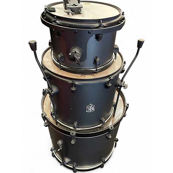Used SJC Drums 3 Piece PATHFINDER Flat Black Drum Kit