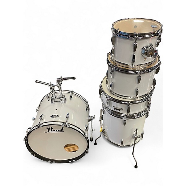 Used Pearl 5 Piece ROADSHOW FUSION White Drum Kit
