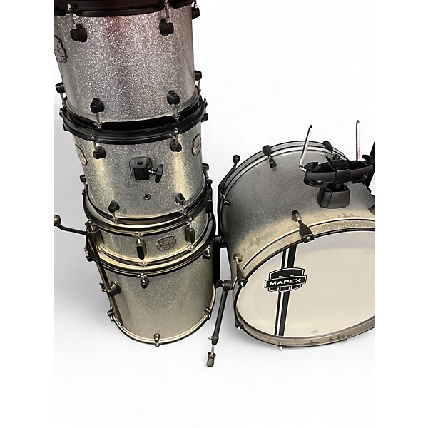 Used Mapex 5 Piece Voyager Silver Sparkle Drum Kit