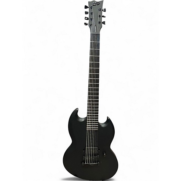 Used ESP LTD BLACK METAL VIPER 7-STRING Flat Black Solid Body Electric Guitar