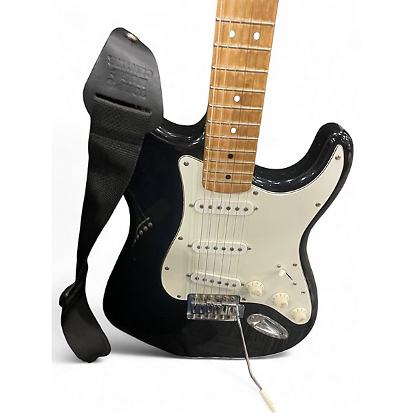 Used Starcaster by Fender Stratocaster BLACK Solid Body Electric Guitar