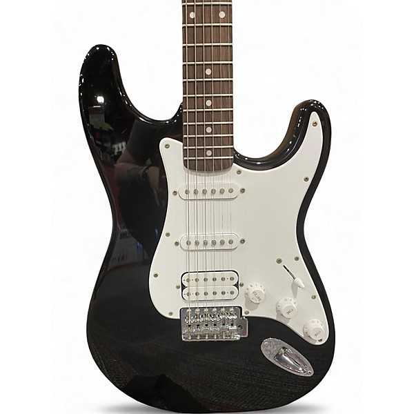 Used 2007 Squier Stratocaster HSS Black Solid Body Electric Guitar