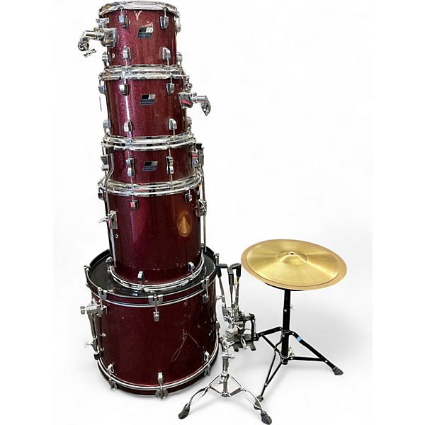 Used Ludwig 5 Piece BACKBEAT Metallic Red Drum Kit