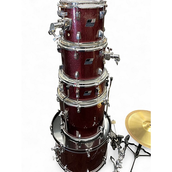 Used Ludwig 5 Piece BACKBEAT Metallic Red Drum Kit
