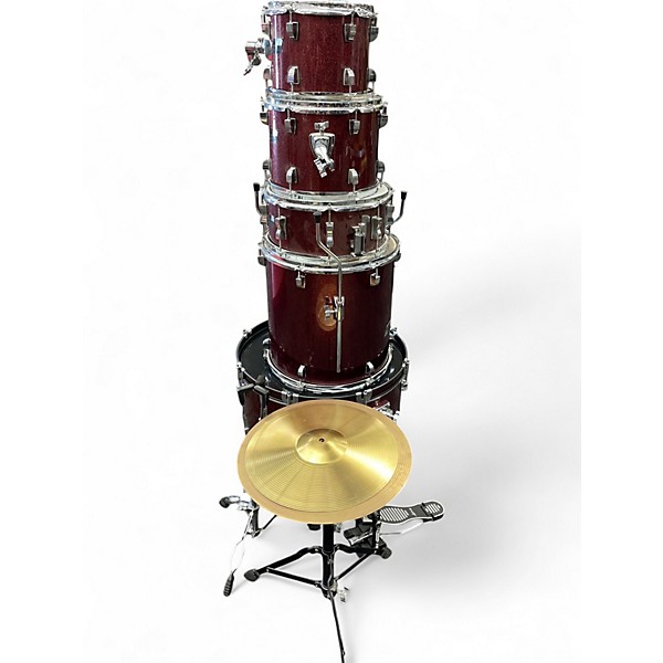 Used Ludwig 5 Piece BACKBEAT Metallic Red Drum Kit