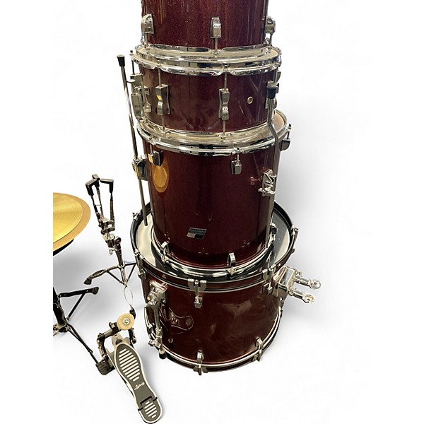 Used Ludwig 5 Piece BACKBEAT Metallic Red Drum Kit
