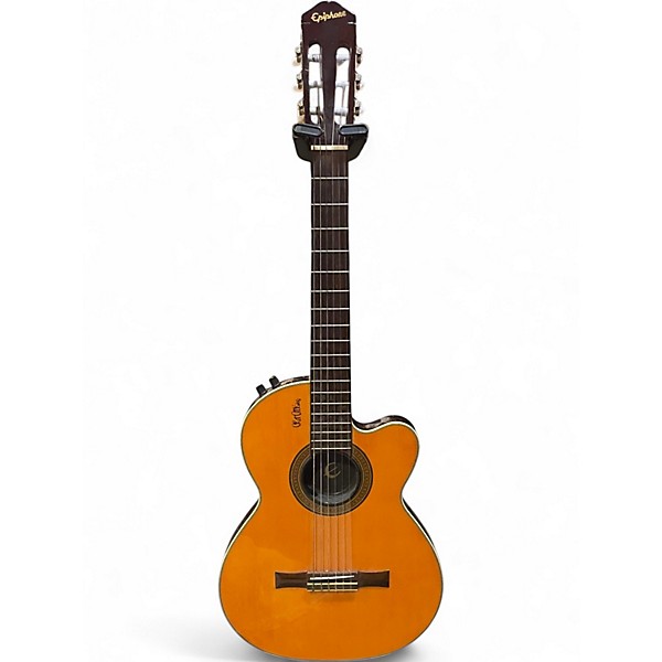 Used Epiphone CHET ATKINS CEC Antique Natural Classical Acoustic Electric Guitar