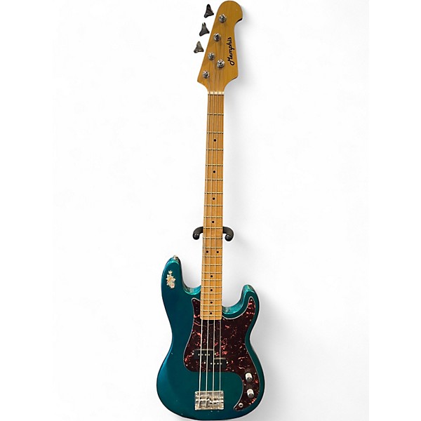 Used Memphis P Bass Metallic Aqua Marine Electric Bass Guitar