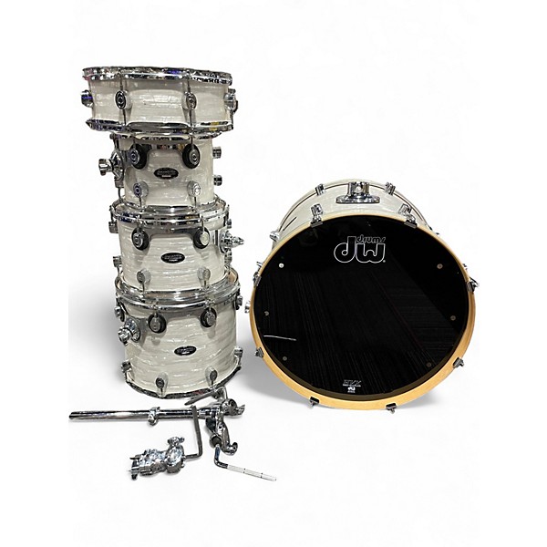 Used PDP by DW 5 Piece Pacific Series White Onyx Drum Kit