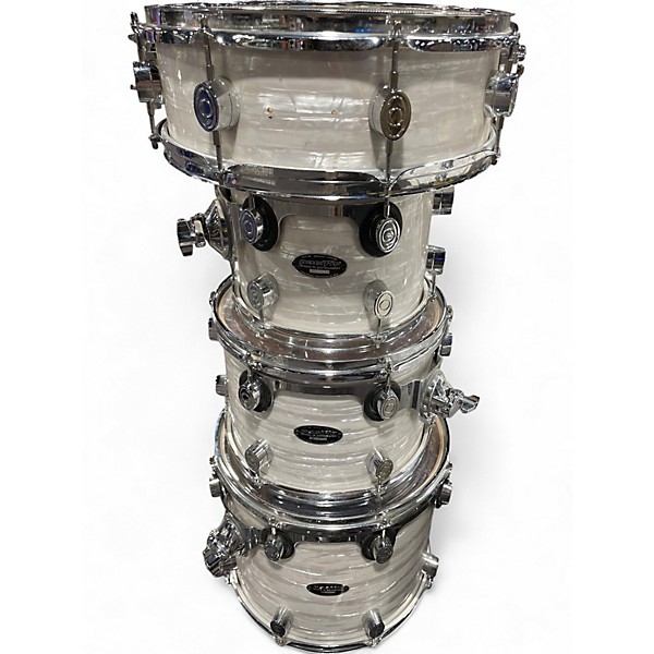 Used PDP by DW 5 Piece Pacific Series White Onyx Drum Kit
