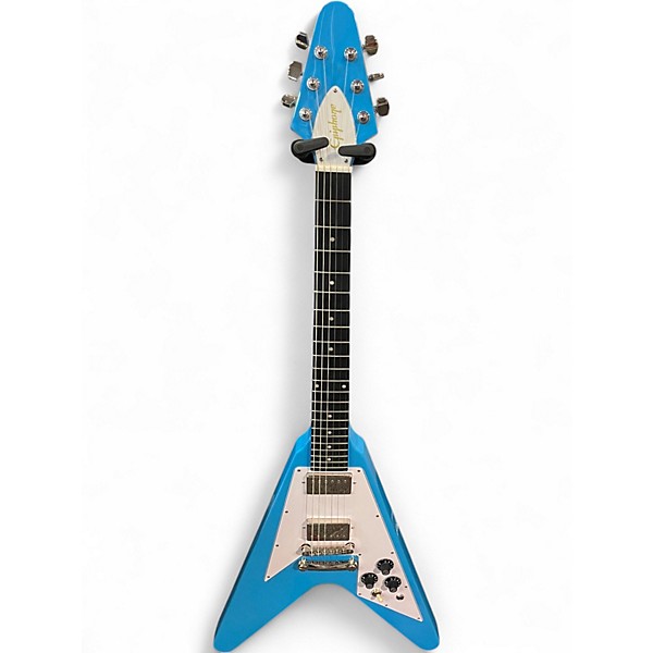 Used Epiphone Flying V 70s Maui Blue Solid Body Electric Guitar