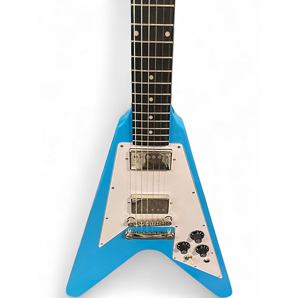 Used Epiphone Flying V 70s Maui Blue Solid Body Electric Guitar
