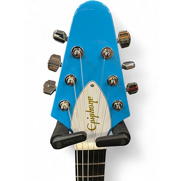 Used Epiphone Flying V 70s Maui Blue Solid Body Electric Guitar