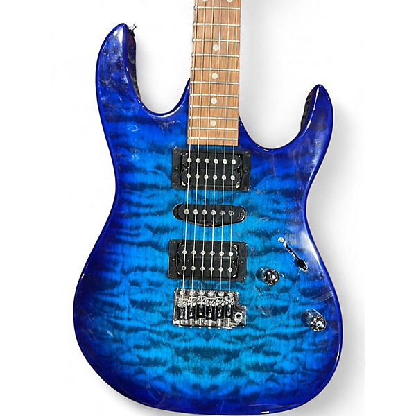 Used Ibanez GRX70QA Trans Blue Burst Solid Body Electric Guitar