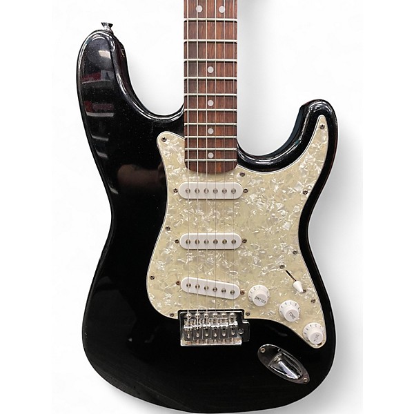 Used Starcaster by Fender Stratocaster Metallic Black Solid Body Electric Guitar