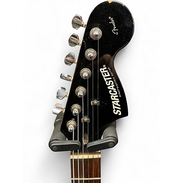 Used Starcaster by Fender Stratocaster Metallic Black Solid Body Electric Guitar