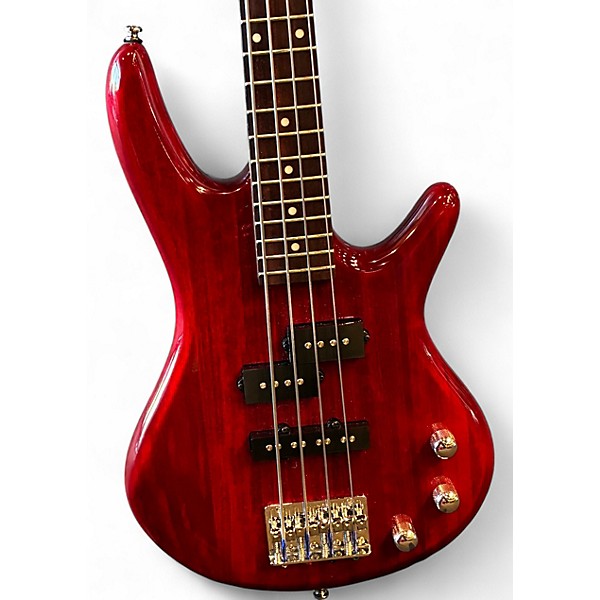 Used Ibanez GSRM20 Mikro Short Scale Trans Red Electric Bass Guitar